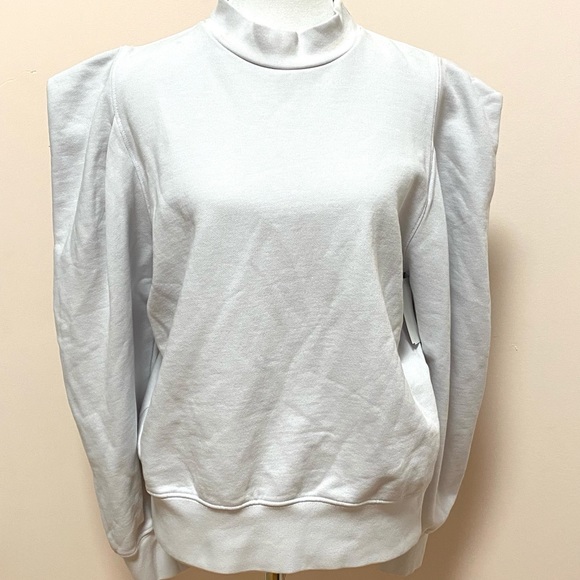 Agolde Folded Sleeve Sweatshirt in Grey Heather - Picture 7 of 11